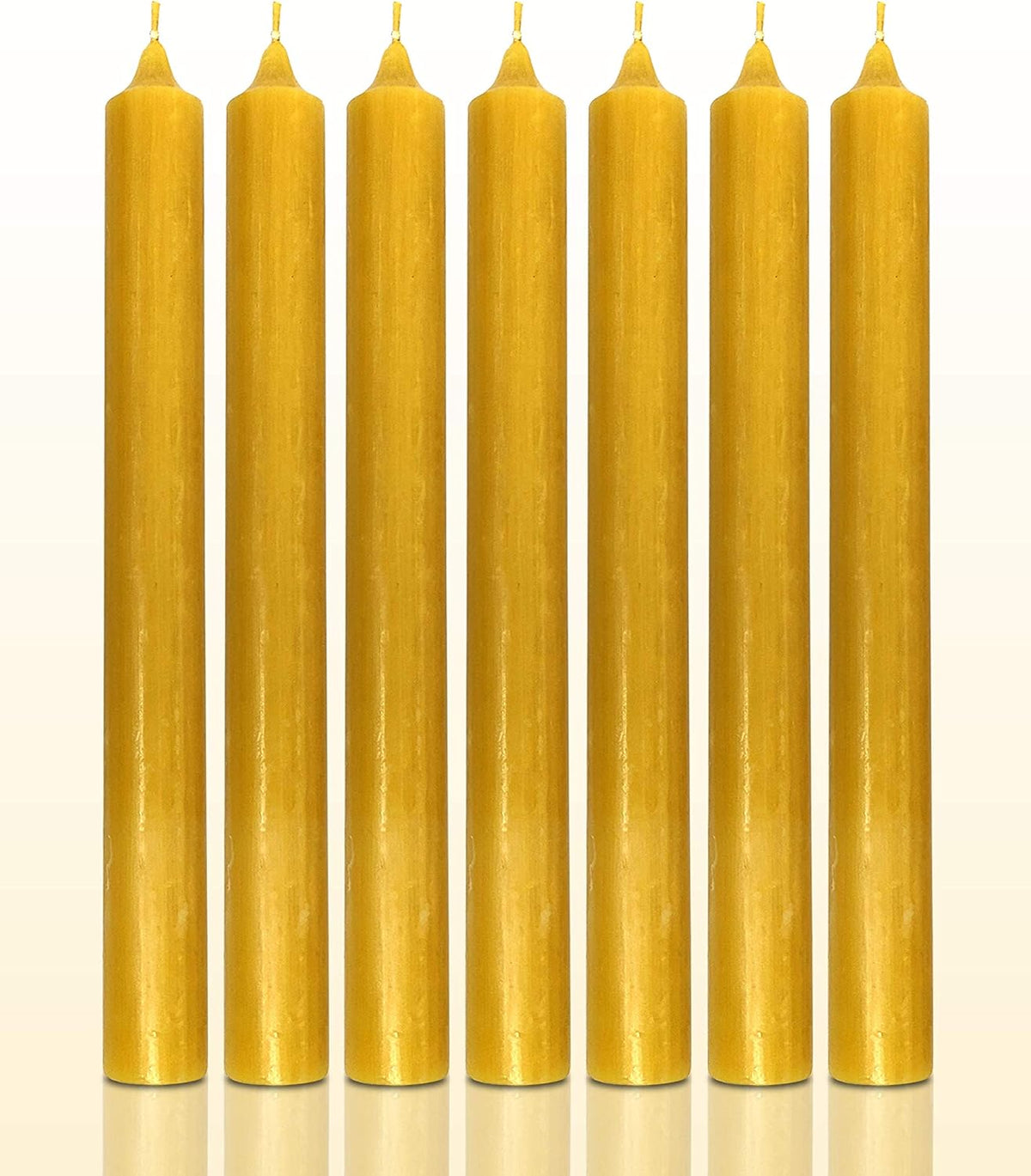 Hyoola 10 Inch Dinner Candles - 12 Pack - Yellow Tall Unscented Rustic Long Burning Candle Sticks