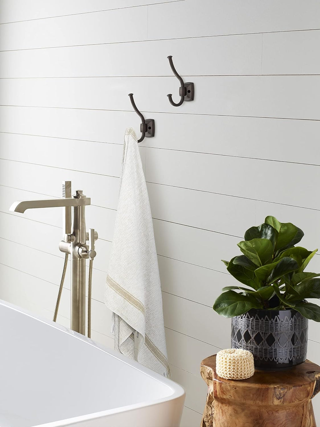 Amerock Kinsale Double Prong Oil-Rubbed Bronze Wall-Mounted Hook