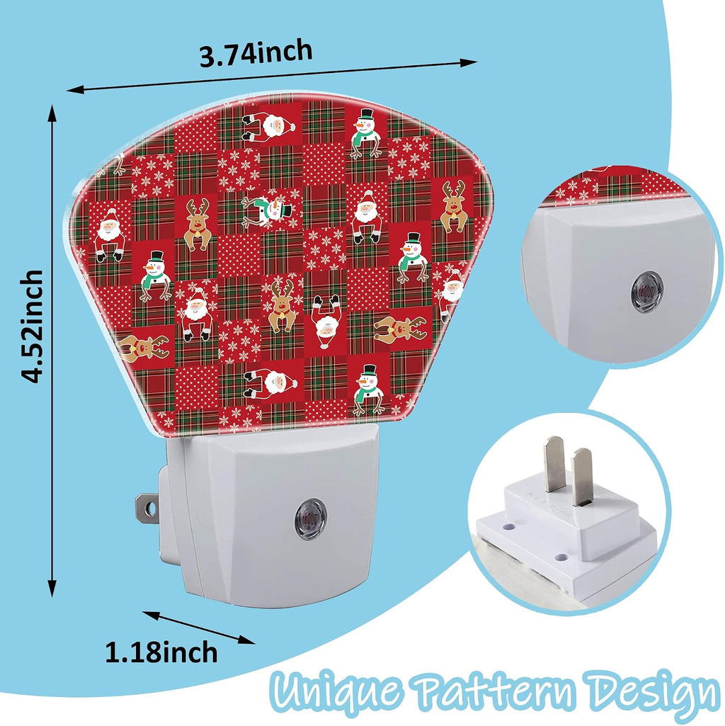 Night Light Santa Claus Plug-in LED Dusk-to-Dawn Sensor Soft Night Lamp,Suitable for Home Bedroom Bathroom Hallway Stairs