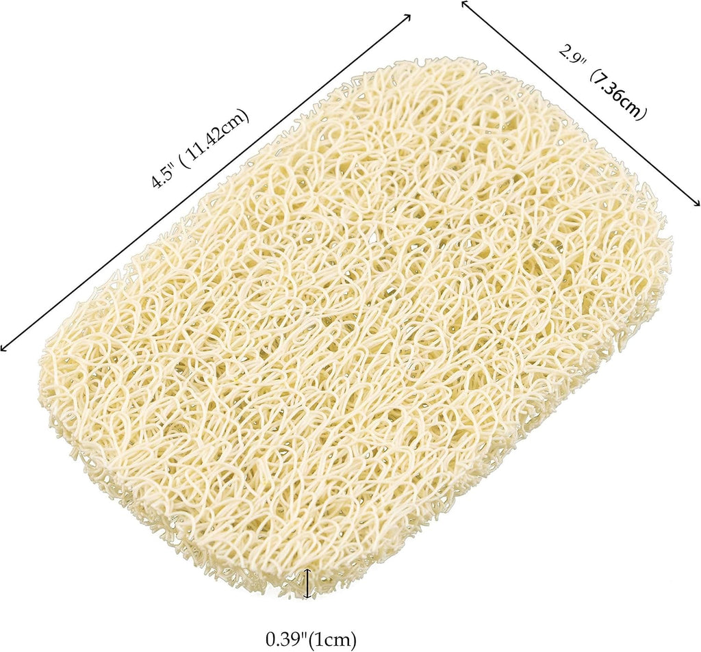 Snowkingdom 4 Pack Beige Soap Saver Holder Draining Soap Lift Pads for Shower Kitchen 2.9" x 4.5" PVC Non-BPA Non-Slip Durable