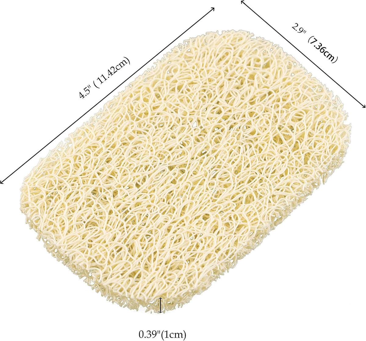 Snowkingdom 4 Pack Beige Soap Saver Holder Draining Soap Lift Pads for Shower Kitchen 2.9" x 4.5" PVC Non-BPA Non-Slip Durable