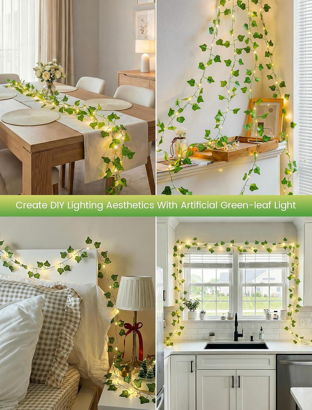 woohaha Ivy Vine with Fairy Lights USB & Battery