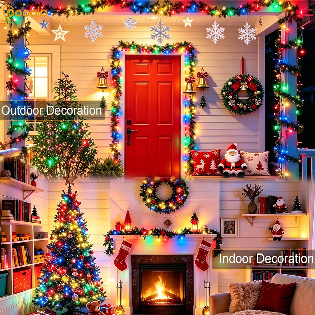 Pooqla 1000 LED Colorful Christmas Lights Outdoor String Lights, 328 ft
