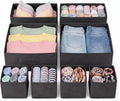 Drawer Organizer for Clothes, 8 Pack Black Fabric Dresser Storage Bins