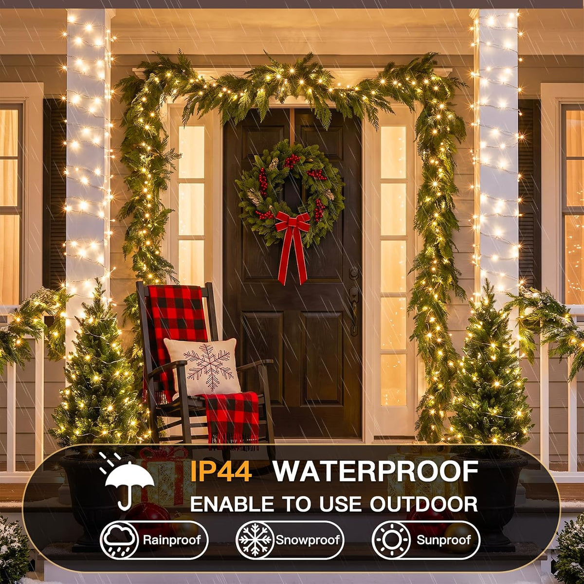 suddus Fairy Lights Plug in，99ft 300 LED Connectable Outdoor String Lights,Twinkle Lights with Remote for Christmas Wall Yard Patio Wedding Tree Bedroom Decor,Warm White