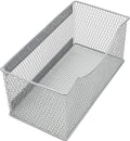 YBM HOME Silver Storage Basket Trash Caddy, Container, Desk Tray, Office Supply 11 in. L x 5.5 in. W x 5 in