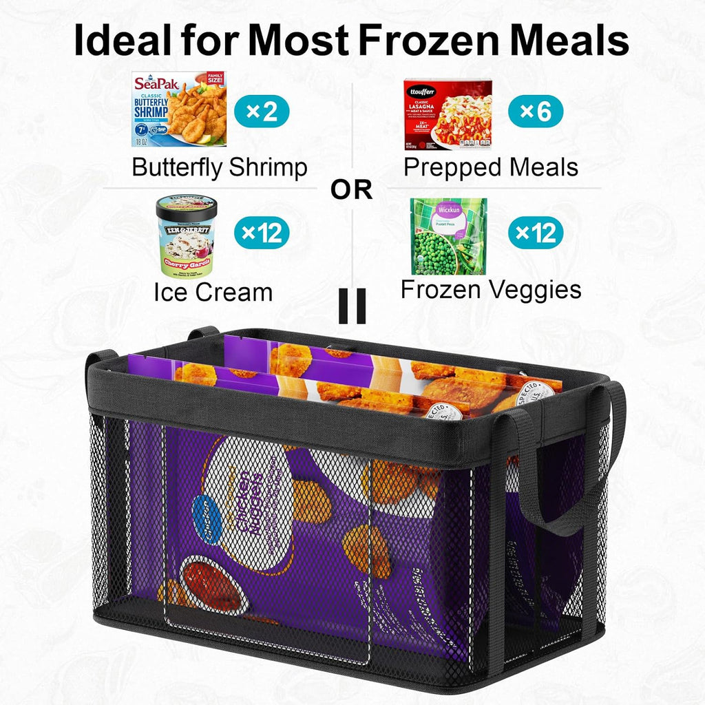 iSPECLE Freezer Organizer Bins - Large Baskets for 5 to 7 Cu.Ft, 3 Pack