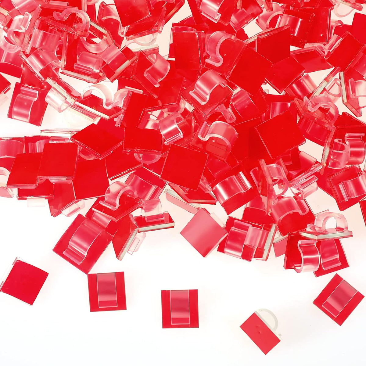 20Pcs Adhesive Cable Clips Transparent Wire Holder,Small,Clear
