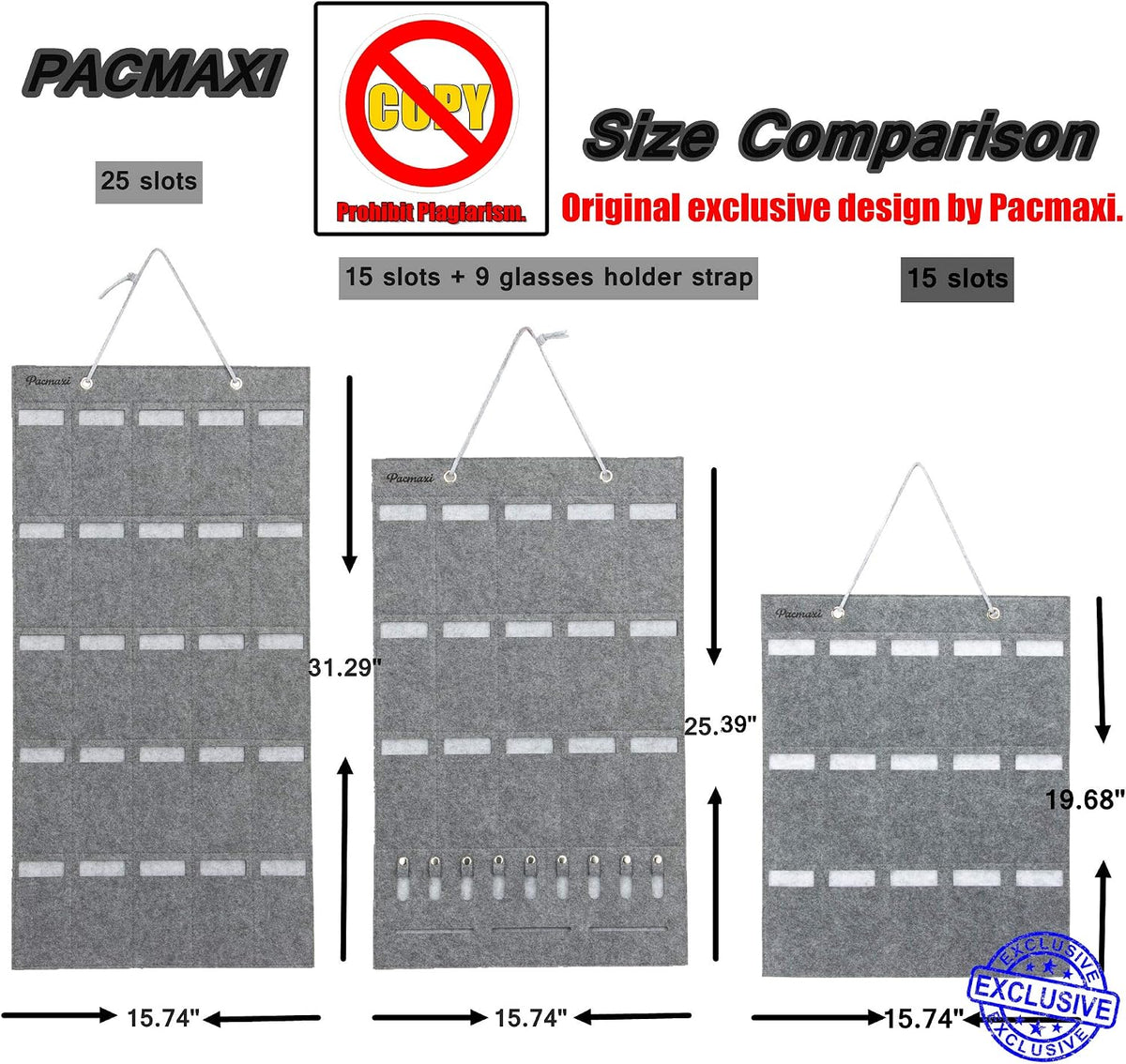 PACMAXI Wall Mounted Sunglasses Storage Organizer Sunglasses Display