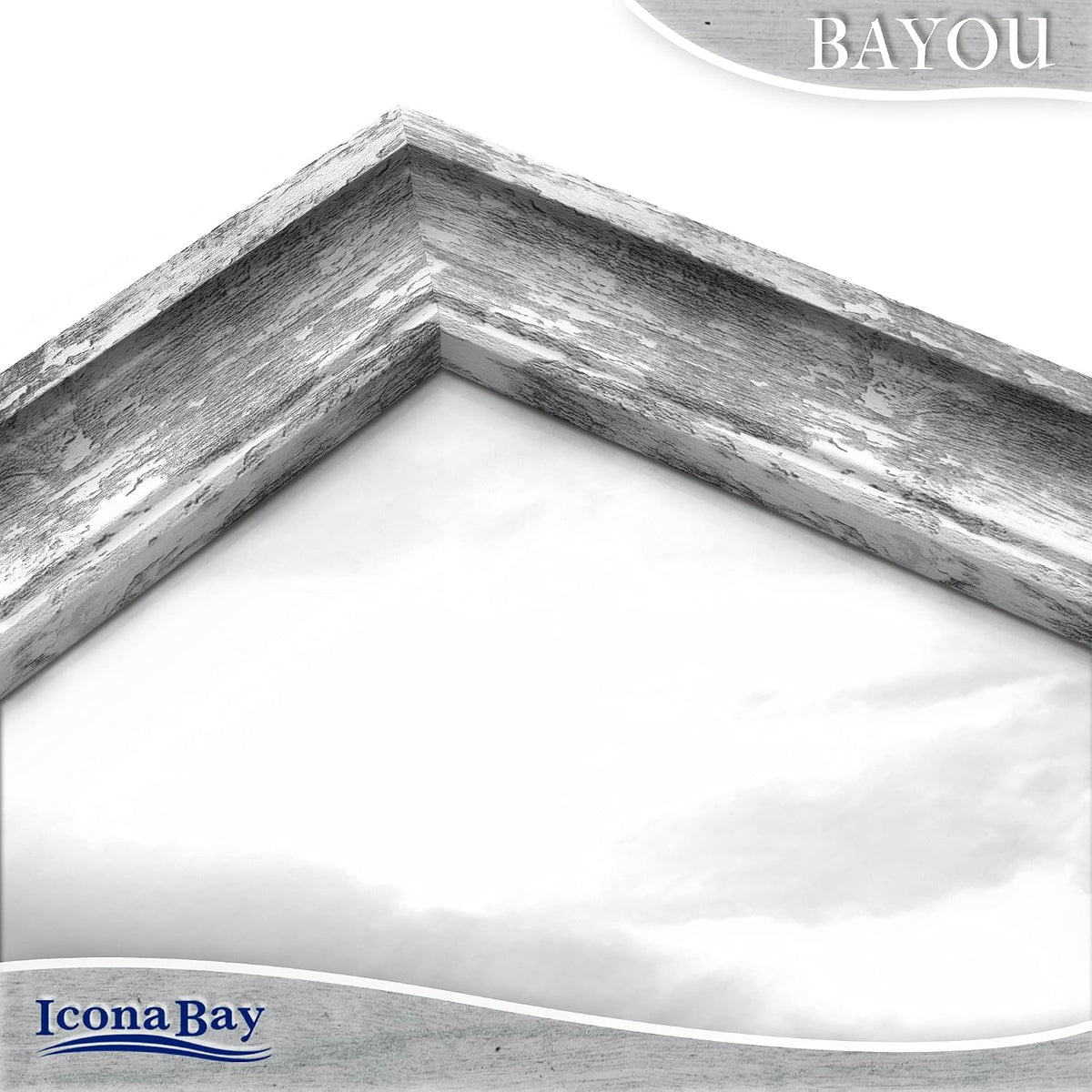 5x7 Azure Gray Picture Frames, Cape Cod Style, Table Top, Wall Mount, Bayou