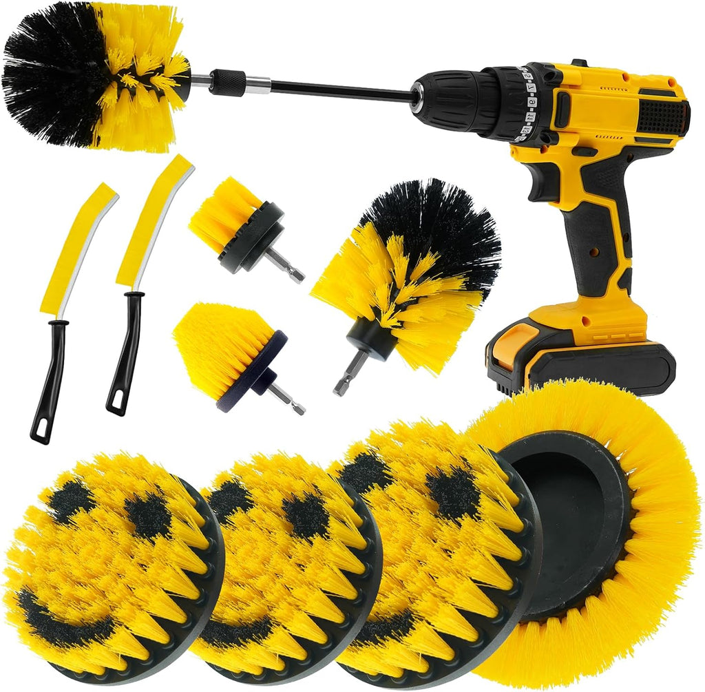 10 Pcs Drill Brush Attachment Set, Drill Scrubber Brush Kit