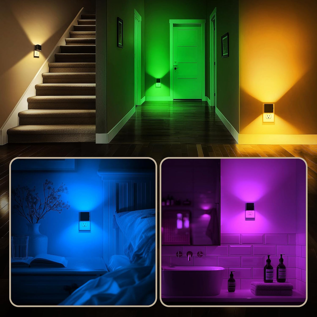 DORESshop LED Night Lights Plug into Wall [2 Pack],Plug in Nightlight