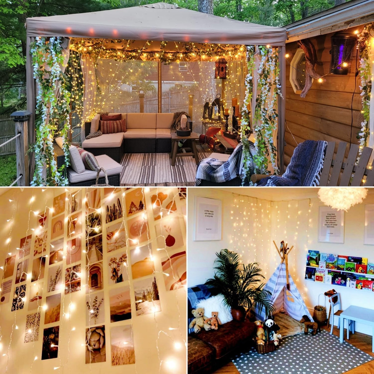 Lepro Lighting Ever Fairy Curtain Lights Battery Operated & USB Plug in