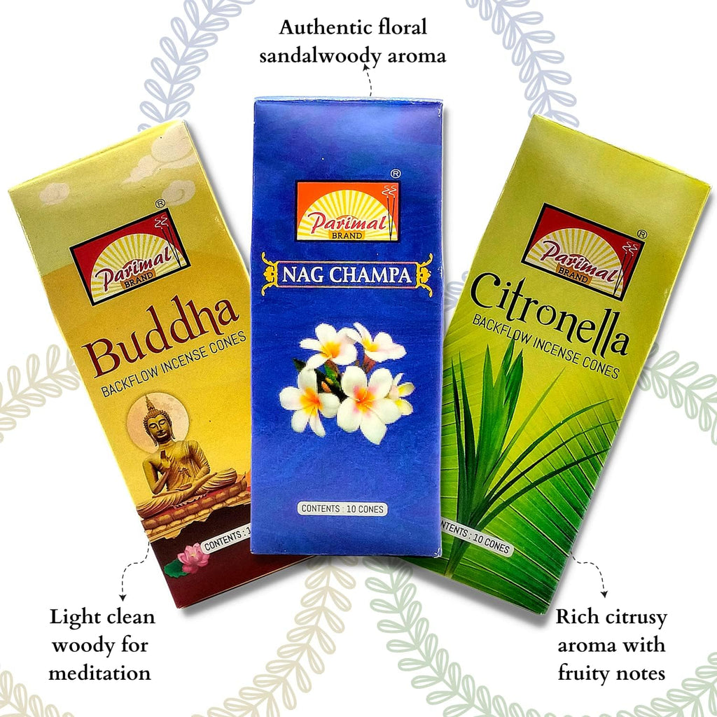 Backflow Incense Cones for Waterfall - 10 variants, 100 Cones [Improved]