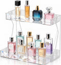 Perfume Organizer for Vanity, Premium Clear Acrylic Makeup Organizer Countertop with Non-Slip Trays, Easy 30-Second Assembly, organizador de maquillaje (Crystal Clear)