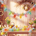 Easter Cracked Egg String Lights, 8.5Ft Plug in Easter Egg Garland with 10 LED Multicolored Cracked Eggs, Tinsel Garland Decor for Home Bedroom Garden Party Indoor Outdoor Decorations