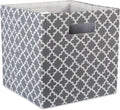 DII Hard Sided Collapsible Fabric Storage Container for Nursery, Offices, & Home Organization, (11x11x11) - Lattice Gray