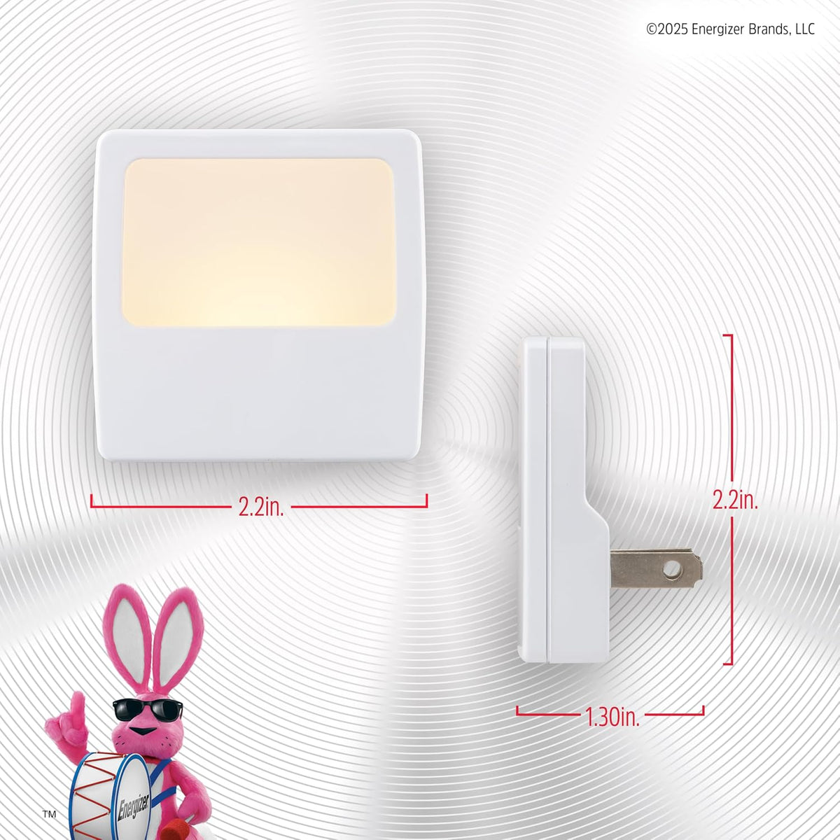 Energizer Night Lights Plug into Wall, 2-Pack, LED Plug in Nightlight