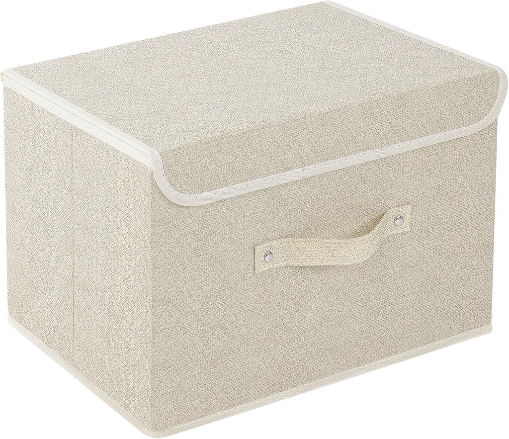Storage Bins with Handles,Grey and Beige,15x9.8x9.8in,1 Pack