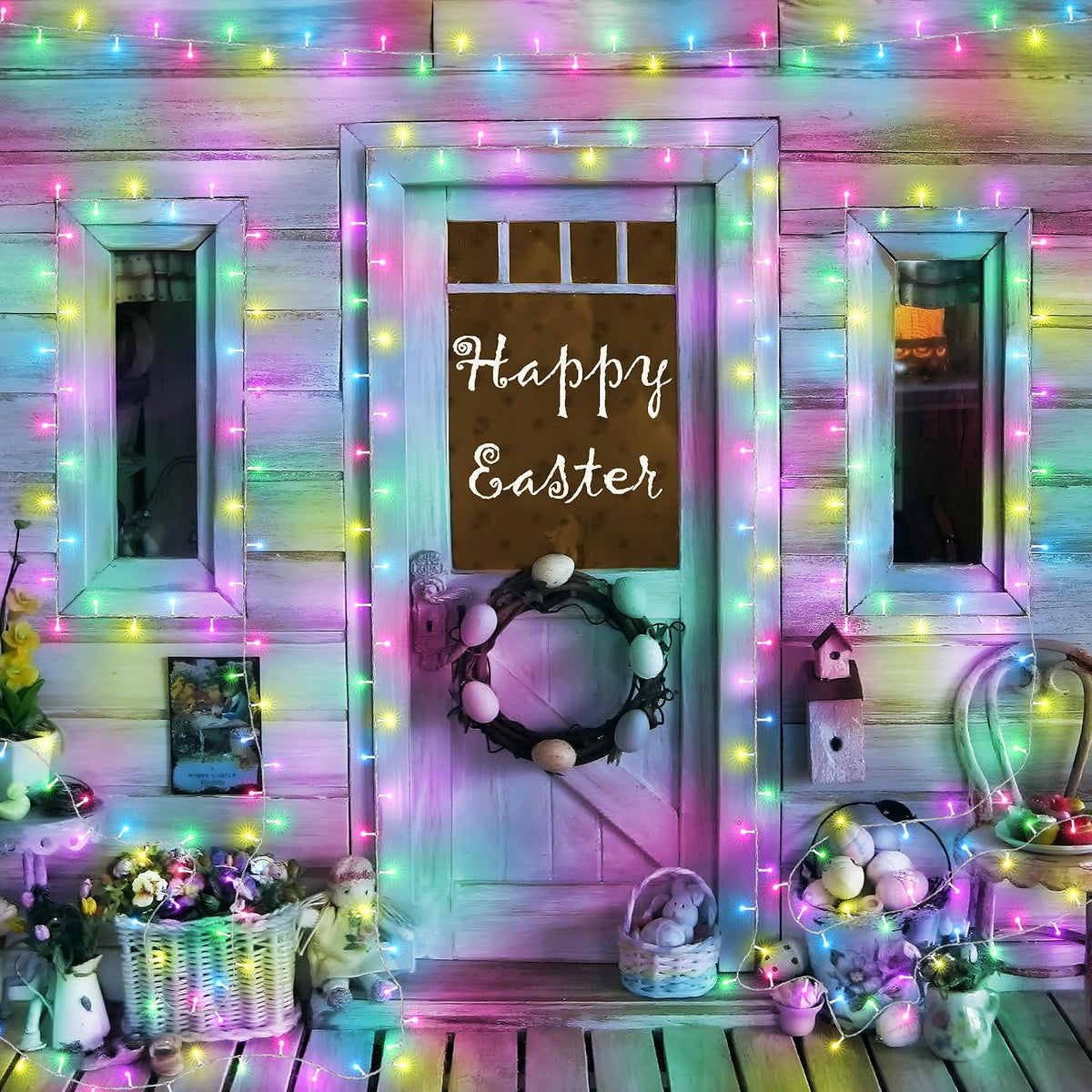 Joomer Easter String Lights 65FT 200LED String Lights with 8 Modes