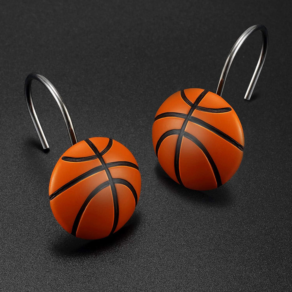 CHICTIE Basketball Shower Curtain Hooks,Sports Shower Rings for Bathroom