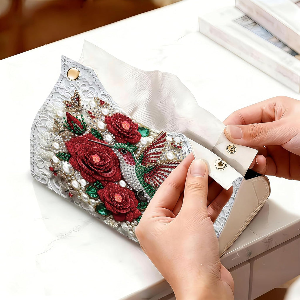 NCMCDZS Diamond Art Tissue Box Cover,9.44x9.05x6.29in,1 Pack