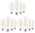 PARTPHONER LED Light Bulbs Dimmable Vintage Edison Bulb, E26 LED Bulb 60W Equivalent 720 Lumens, Neutral White 4000K, ST58 Antique LED Filament Bulb CRI 85+, Clear Glass, Pack of 12