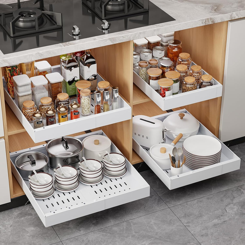 Pull Out Cabinet Organizer, 21"Deep Slide Out Drawers for Kitchen Cabinets