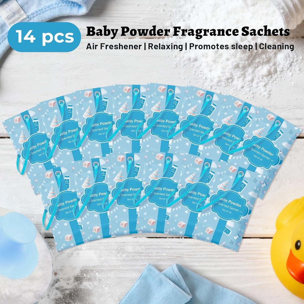 STRN Scented Sachets for Drawer and Closet, Baby Powder Scent 14 Packs