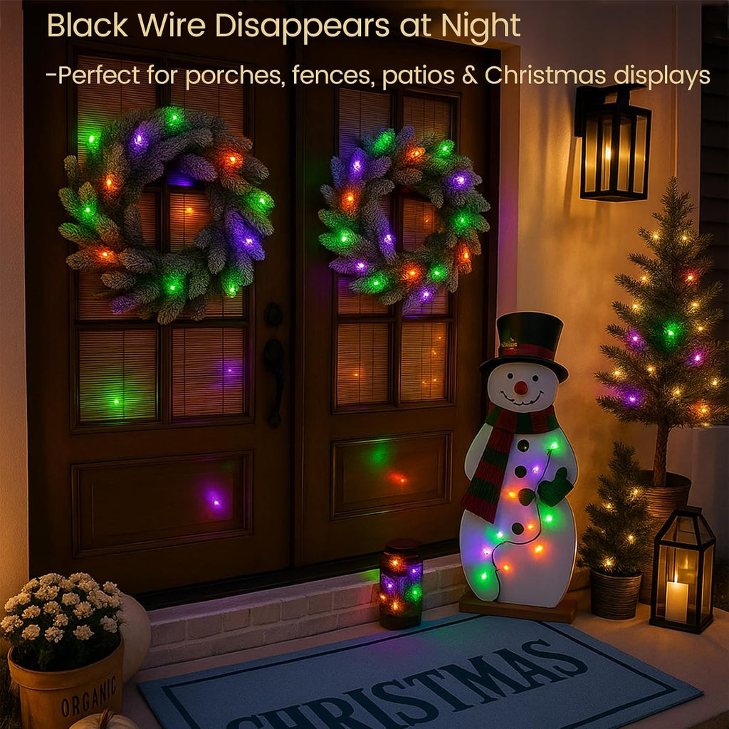 Halloween Lights 100 Mini Purple Orange&Green String Lights