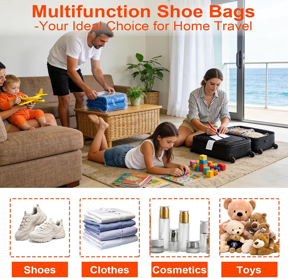 Bedroom Organization Kit - Hanging Storage Organizer - Non Woven Shoe Bags