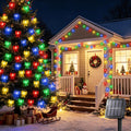 Solar Powered 23FT Christmas Bow 30LED Outdoor String Lights Multicolor