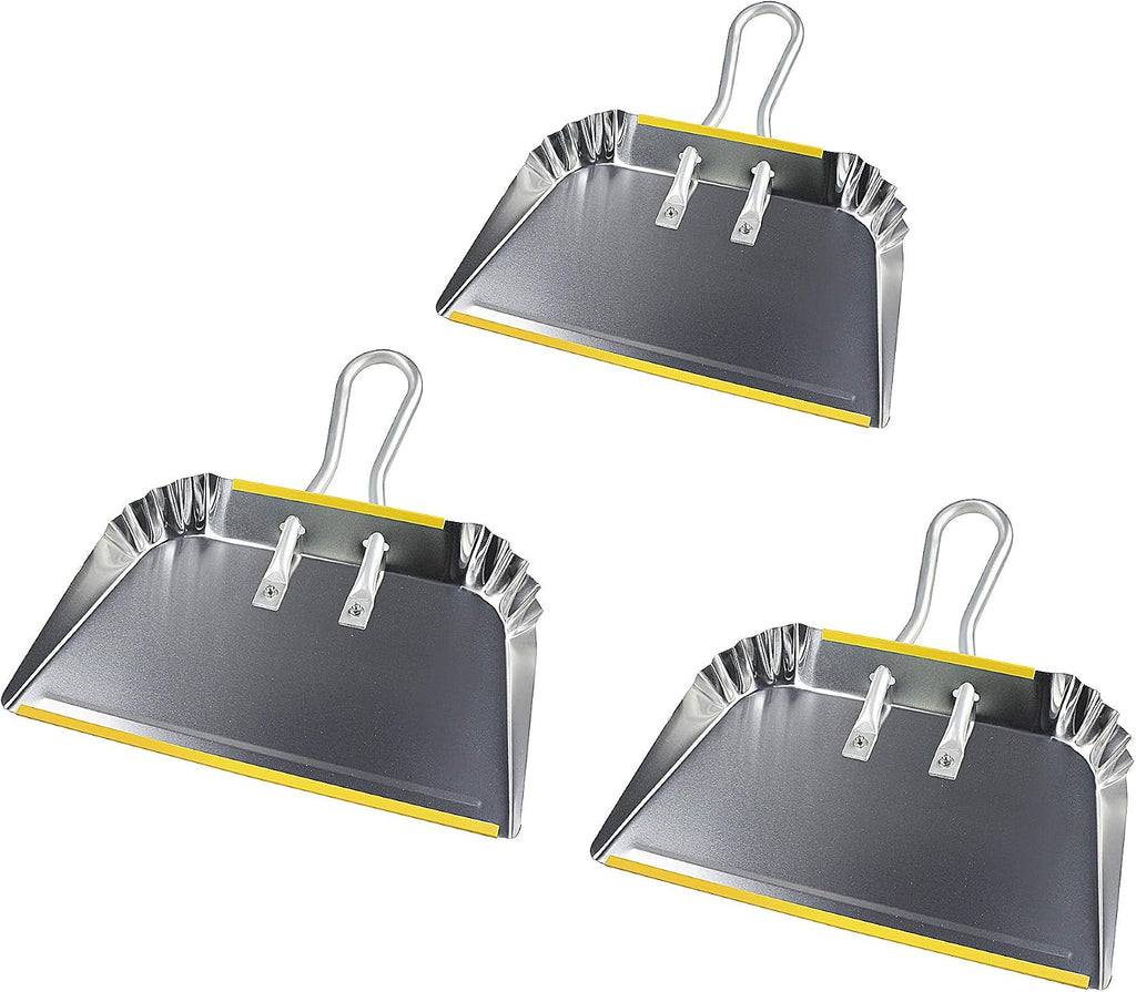 3-Pack 17" Heavy Duty Metal Dust Pans