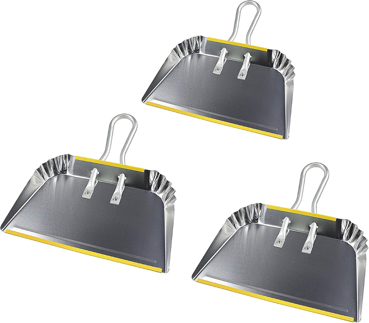 3-Pack 17" Heavy Duty Metal Dust Pans