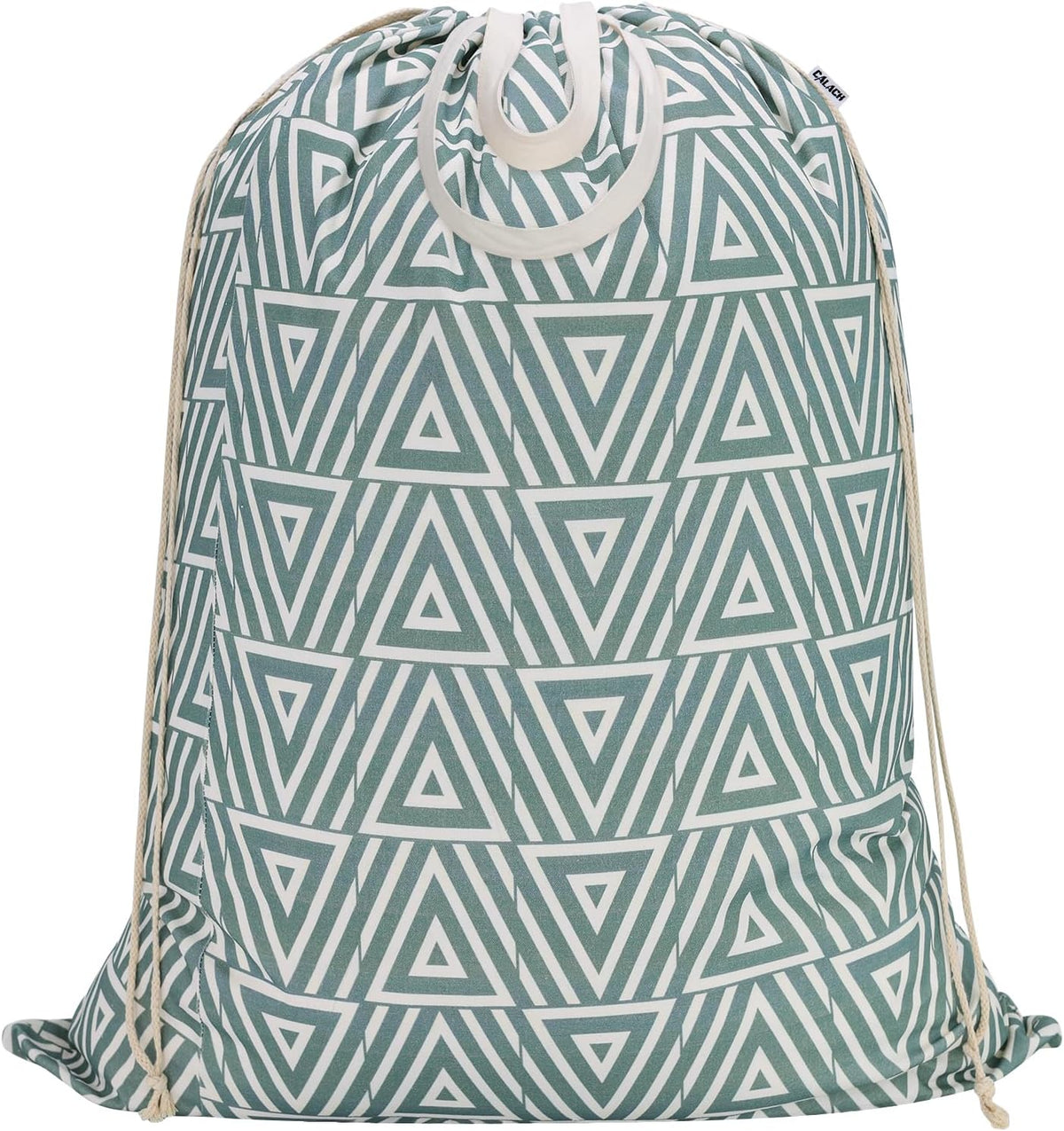 Canvas Laundry Bag with Handles & Drawstring 30"Wx35"H, L+ Geom SlateGreen