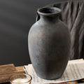 Large Ceramic Rustic Flower Vase, 10.43 Inch Tall Vintage Pottery Home Decor, Farmhouse Terracotta Vase for Living Room, Table, Shelf, Mantel Decoration, Farmhouse - Black Bronze