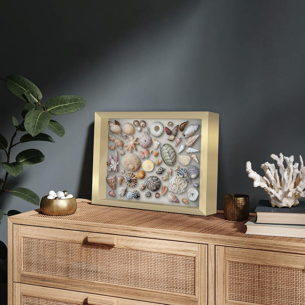 Americanflat 11x14 Shadow Box Frame - Engineered Wood - Gold