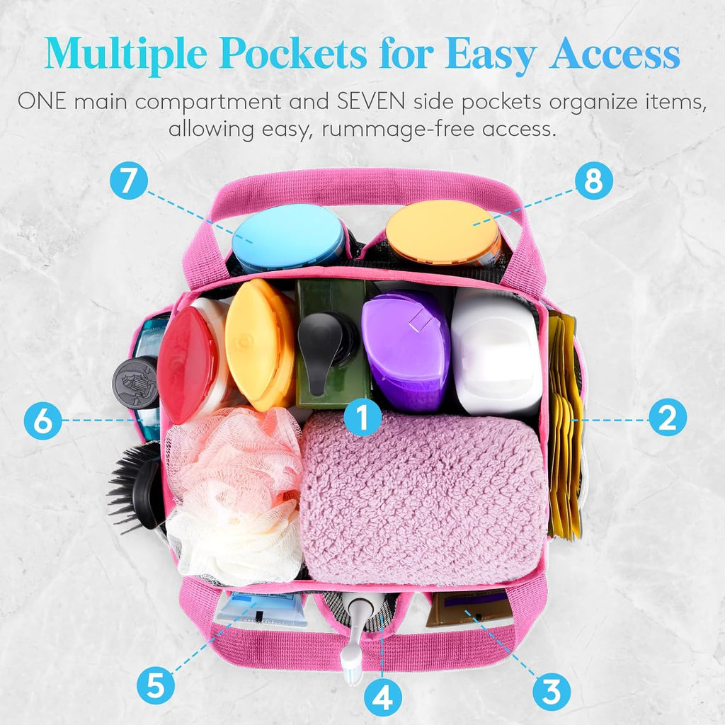 Lifewit Mesh Shower Caddy Portable, Dorm Room Essentials, 1 Pack, Pink
