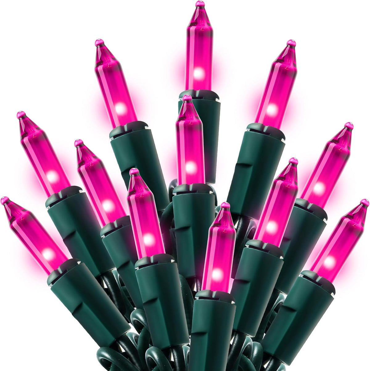 Joiedomi Pink Christmas String Lights,100 Count 21.4FT Fairy Tree Lights Plug in for Indoor Outdoor Xmas Valentines Decor Patio Holiday Theme Party Yard House,Green Wire