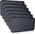 6 Pcs PET Boot Tray Waterproof Shoe Mat Tray,30 x 15 x 1.2 inch,Black