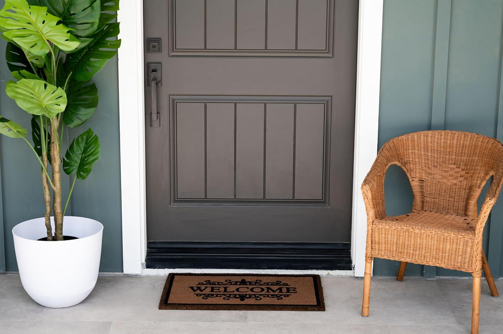 Ackland Coir Doormat | Clara Brown Welcome Flocked | 18" x 30"