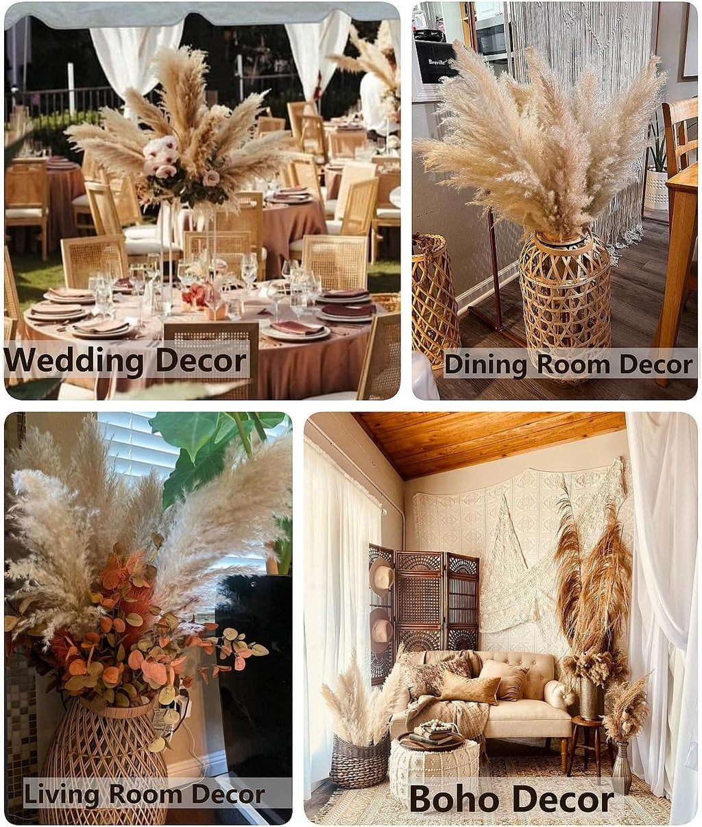 40pcs 40'' Pampas Grass Tall Decor - Pompas Floral, Tall Pampas Grass for Floor Vases, Living Room Floor, Floor Plants, Plumas para, and Grass Wall Decor