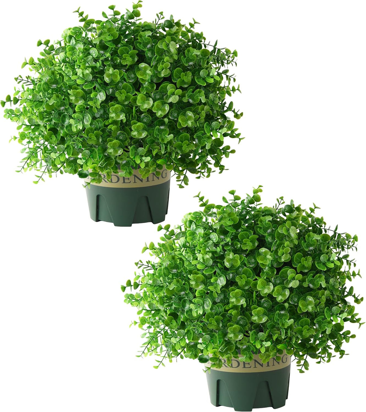 Fake Plants Artificial Boxwood Topiary, 2 Pack Artificial Plants Outdoor with Pot UV-Resistant Faux Plants Look Real Front Porch Farmhouse Garden Patio Yard Decor