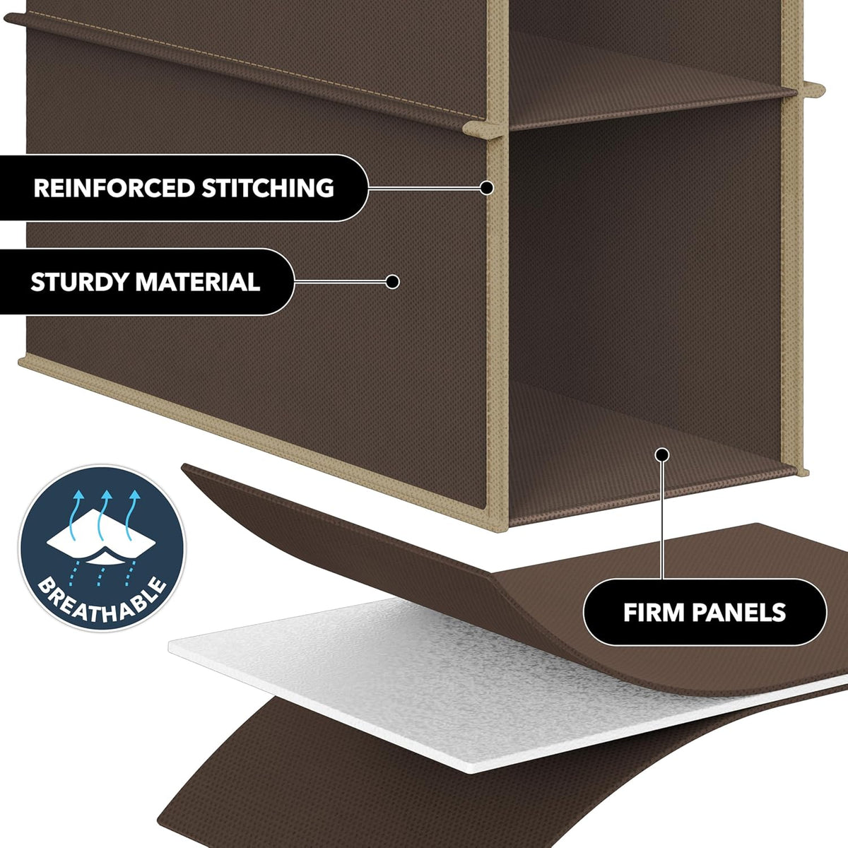 Simple Houseware 10 Shelves Closet Hanging Shoe Organizer, Brown