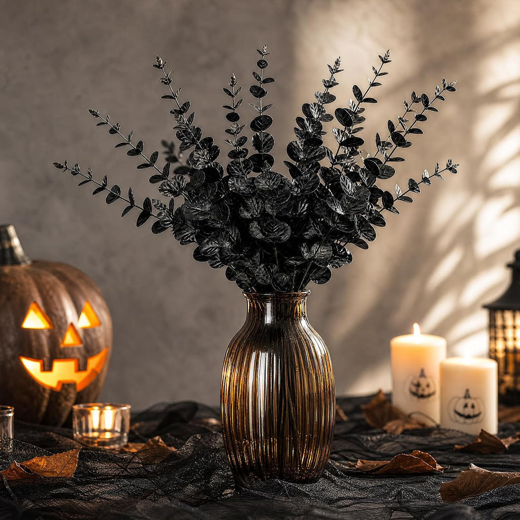 CLEANGOR Artificial Eucalyptus Stems (24, Black)