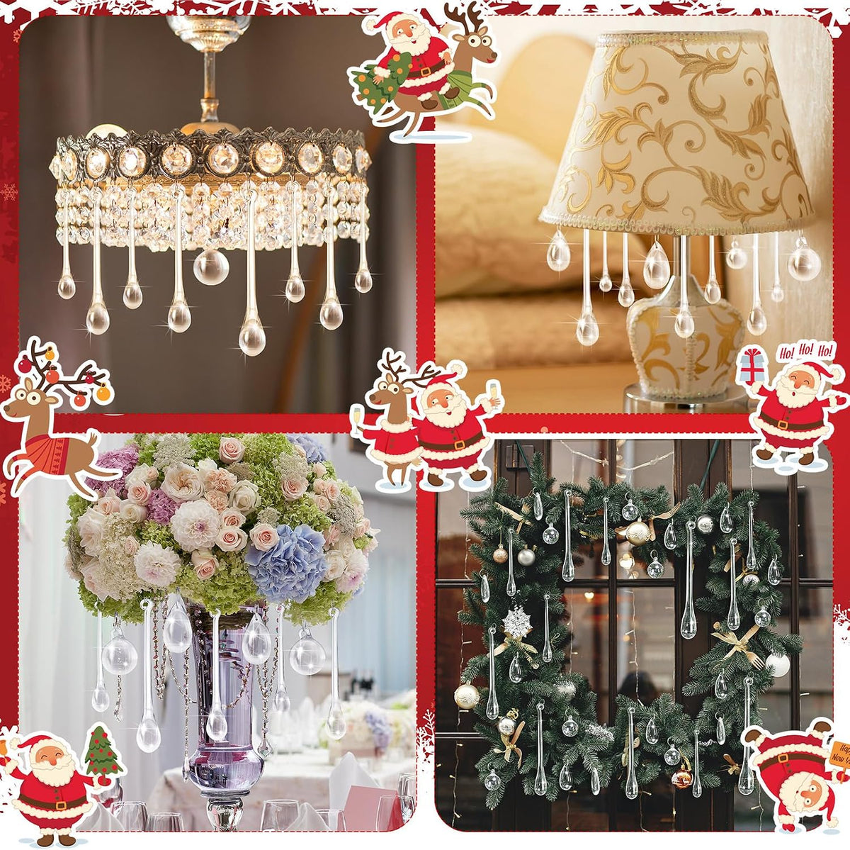Vercraft 100 Pcs Christmas Tree Acrylic Hanging Ornaments,Clear