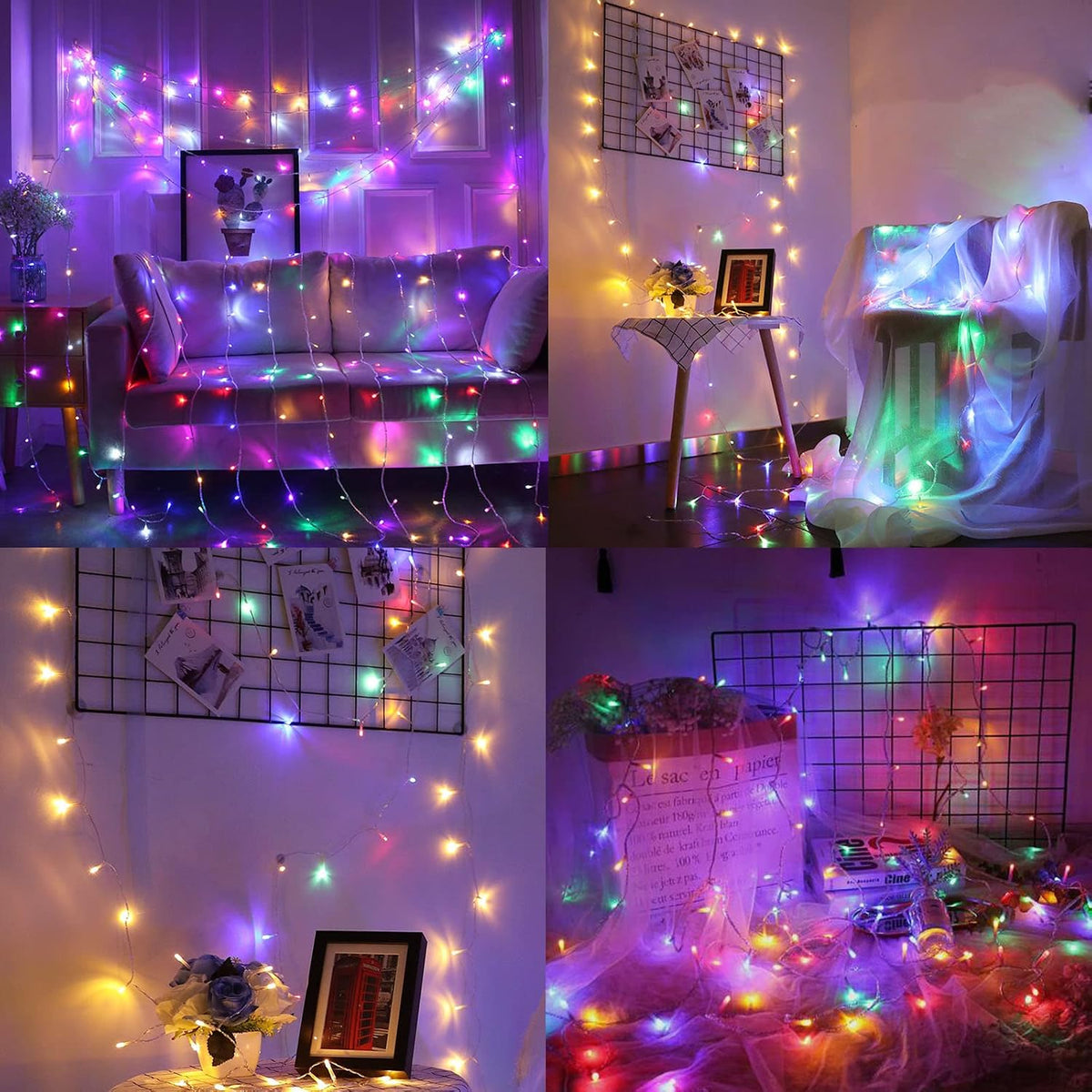 66Ft 200LED Multicolor Christmas Tree Lights String Light Indoor