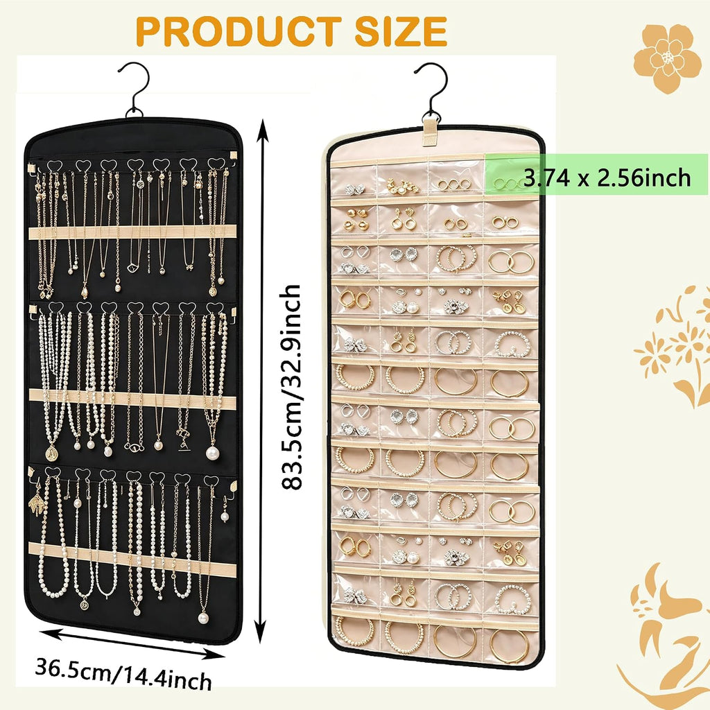 Hanging Jewelry Organizer, 1Pcs Double-Sided Jewelry Organizers and Storage