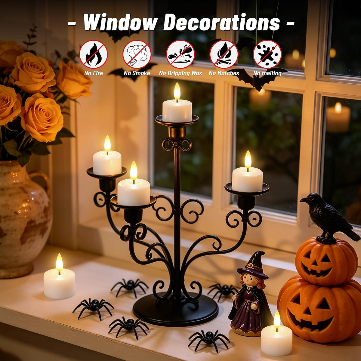 12 Pcs Rechargeable Flameless Candles with Remote Timer & Charging Base