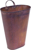 Red Co. 15.5” Farmhouse Galvanized Metal Floor-Standing & Wall-Hanging Umbrella Bucket with Handle, Rusted Brown
